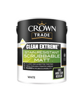 Crown Trade Clean Extreme Stain Resistant Scrubbable Matt - White