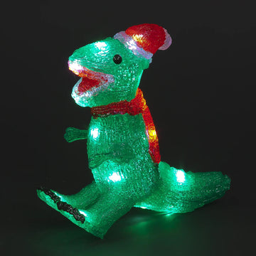 Acrylic Light up Christmas Dinosaur Indoor or Outdoor Garden Decoration - 20cm