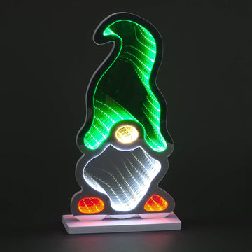 Snowtime Christmas Infinity Green Gonk with 3D LED Tunnel Effect - 40cm