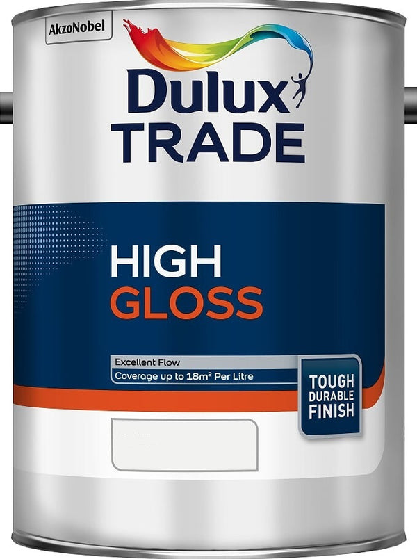 Dulux Trade High Gloss Paint Pure Brilliant White / White / Black - All Sizes