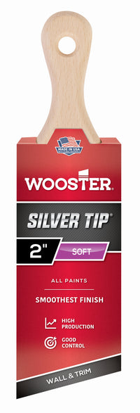 Wooster Silver Tip - Short Handle Angle Paint Brush - 2 Inch