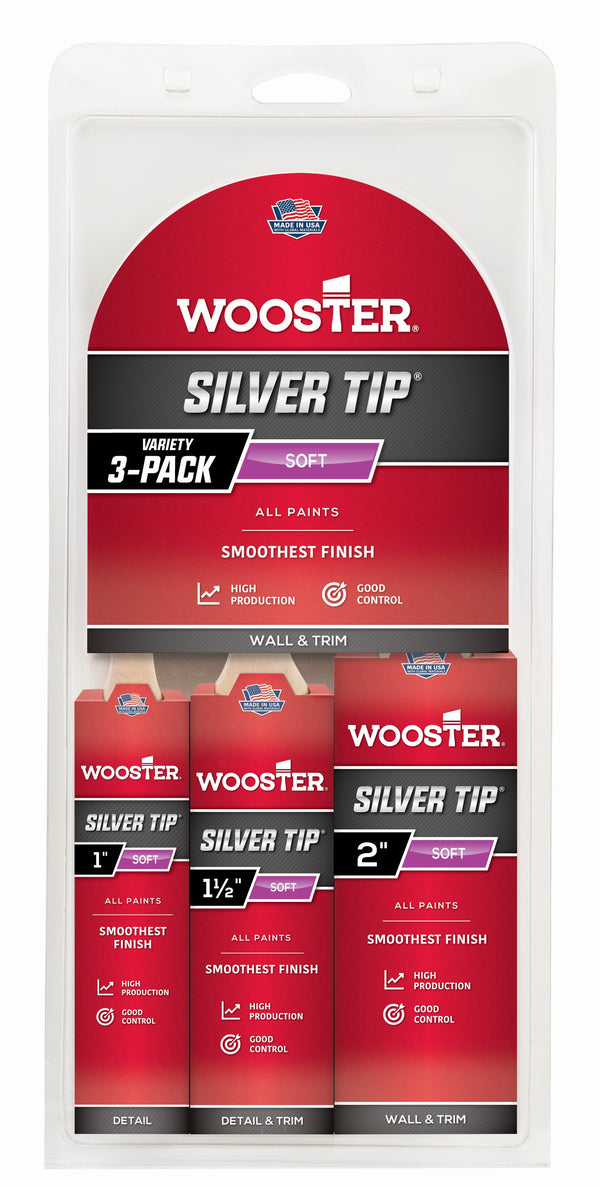 Wooster Silver Tip - Paint Brush Set - 3 Pack