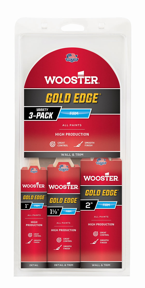 Wooster Gold Edge - Varnish Paint Brush - Pack of 3