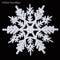 Christmas Glitter Snowflakes - White Glitter - Pack of 10 Pack
