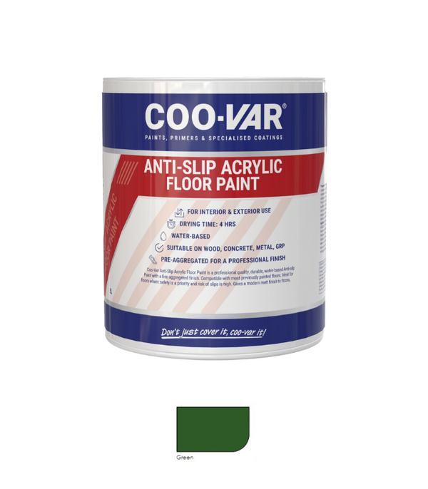 CooVar Anti Slip Acrylic Floor Paint - All Colours - All Sizes