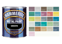 Hammerite - Smooth Direct To Rust Metal Paint - Mixed Colours - 750ML
