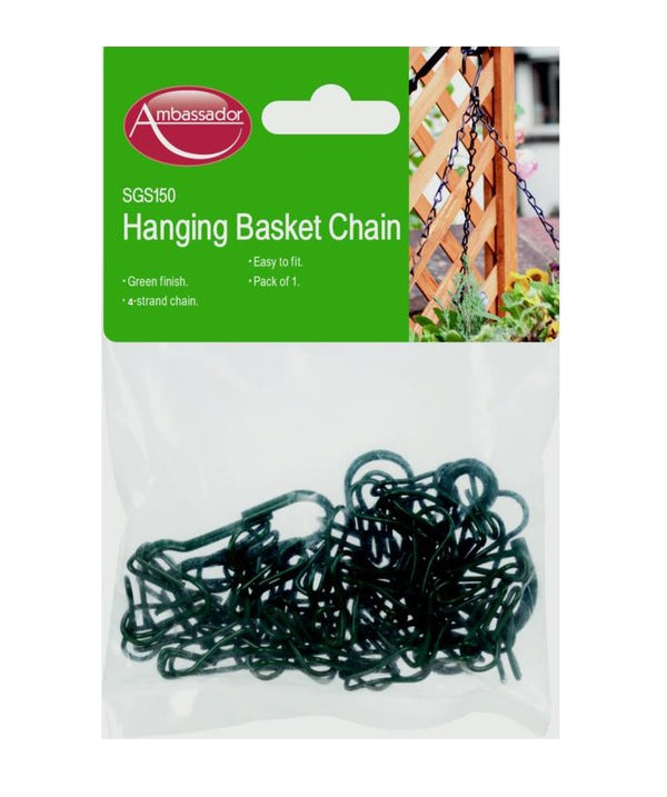 SupaGarden Hanging Basket Chain Dark Green heavy duty 21.5", 4 Strand Chain