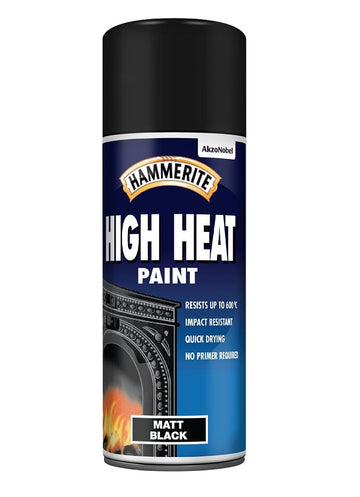 Hammerite High Heat Paint - Aerosol Spray Paint - 400ml - Matt Black