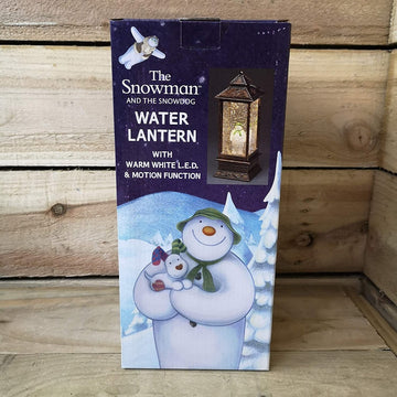 Snowtime Water Filled Christmas Copper Lantern with Snowman Figure - 28cm