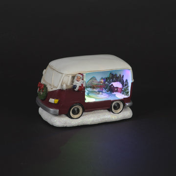 Multi Coloured Ice Skating Carousel Campervan Christmas Decoration - 12.5cm