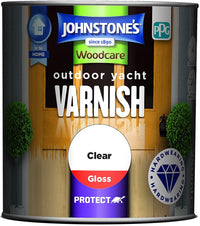 Johnstones Woodcare Outdoor Yacht Varnish - Clear Gloss - 750ml and 250ml