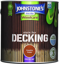 Johnstones Woodcare Decking Stain Paint - Country Cedar - 2.5 Litres