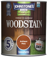 Johnstones Woodcare Indoor and Outdoor Woodstain Paint - All Sizes - All Colours