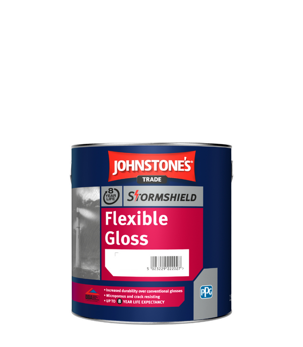 Johnstones Trade Stormshield Flexible Gloss Brilliant White or Black - 2.5 Litre