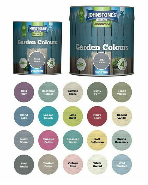 Johnstones Woodcare Garden Colours Paint - All Sizes - All Colours