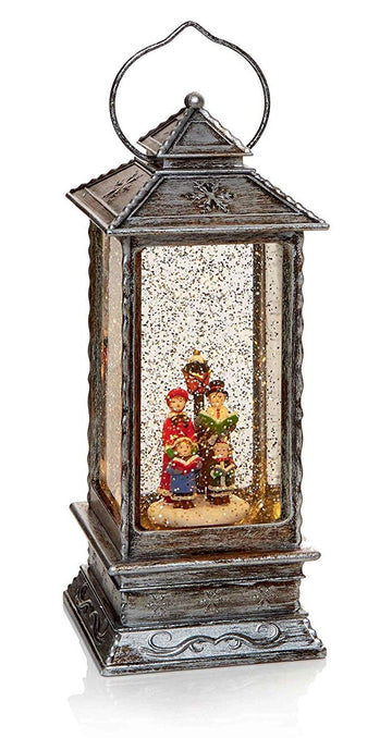 Premier Christmas Gingerbread Family Glitter Water Spinner Lantern Decoration