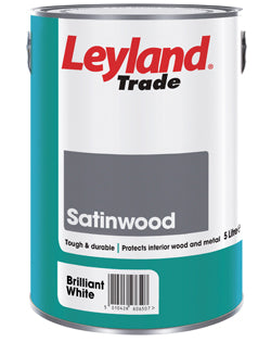Leyland Trade Satinwood Paint - Brilliant White - All Sizes
