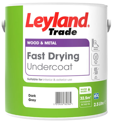 Leyland Trade Fast Drying Undercoat Paint - White & Dark Grey  - 2.5L or 750ml