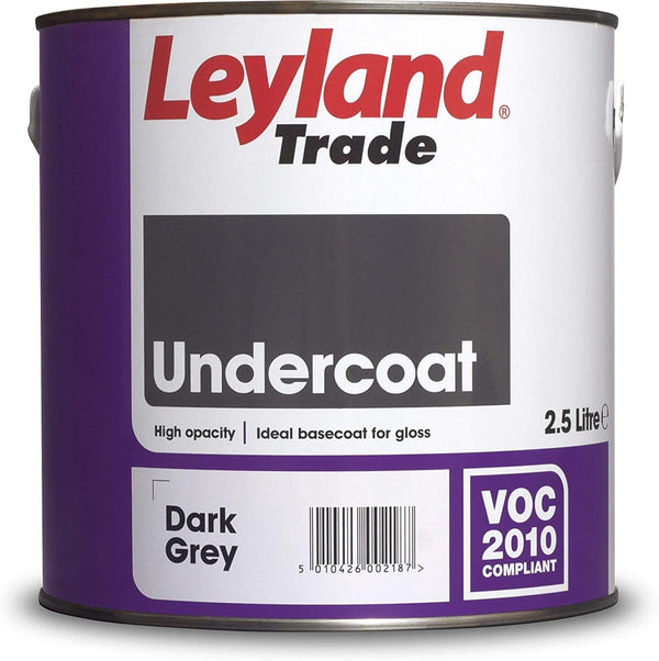 Leyland Trade Undercoat Paint - Dark Grey - All Sizes