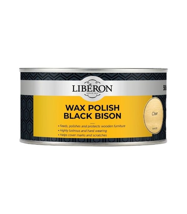 Liberon Furniture Wax Polish Black Bison Paste - All Colours - 500ml