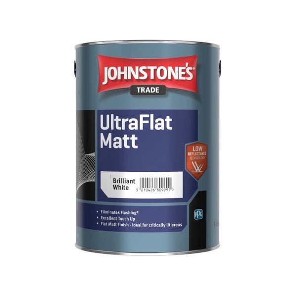Johnstones Trade Ultraflat Matt - Brilliant White - 5 or 10 Litre