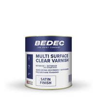 Bedec Multi Surface Clear Varnish - Matt Satin or Gloss - All Sizes