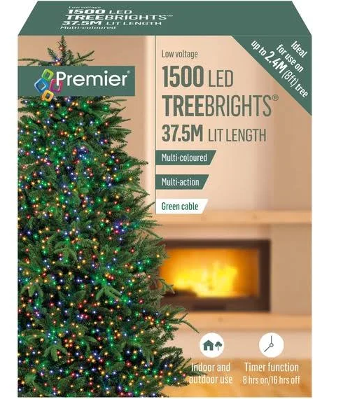 Multi Action Treebrights Led Christmas Timer Lights - Various Sizes & Colours