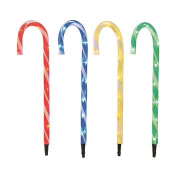 Festive Productions Candy Cane Stake Lights, 62 cm - Multi-Colour, Set of 4