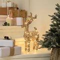 Festive Champagne Gold Lit Christmas Standing Reindeer - 37cm