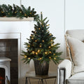 Festive Christmas Tree in Pot with Firefly Battery Operated Lights - 60cm