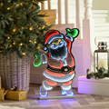 Festive Infinity Standing Santa with Wooden Base - 60cm