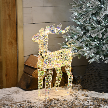 Festive Star Shimmer Lit Christmas Reindeer Multifunction - 60cm