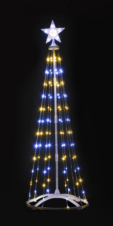 Festive Cone Tree With White and Warm White Multifunction Lights - 180cm