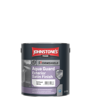 Johnstones Trade Aqua Guard Exterior Satin - Brilliant White - 2.5 Litre