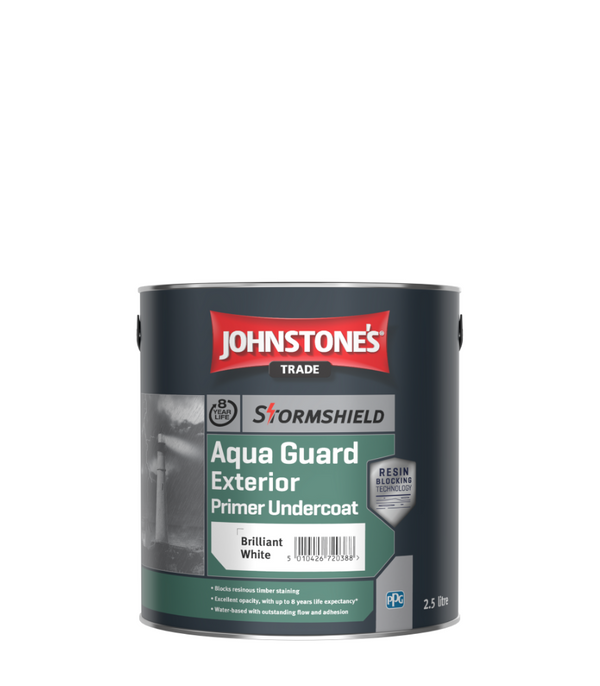 Johnstones Trade Aqua Guard Exterior Primer Undercoat - Brilliant White - 2.5 Litre