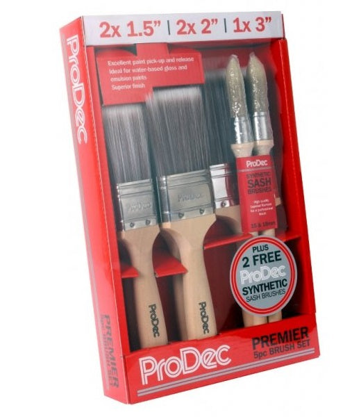 ProDec Lot De 12 Pinceaux Pour Décorateur, Fibres Synthétiques Pour Une Finition Lisse Avec Les émulsions, Peintures Brillantes Et Satinées Sur Murs, Plafonds, Bois Et Métal