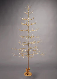 Festive Champagne Twig Christmas Tree With Trad Warm White LEDs - 3ft (90cm)