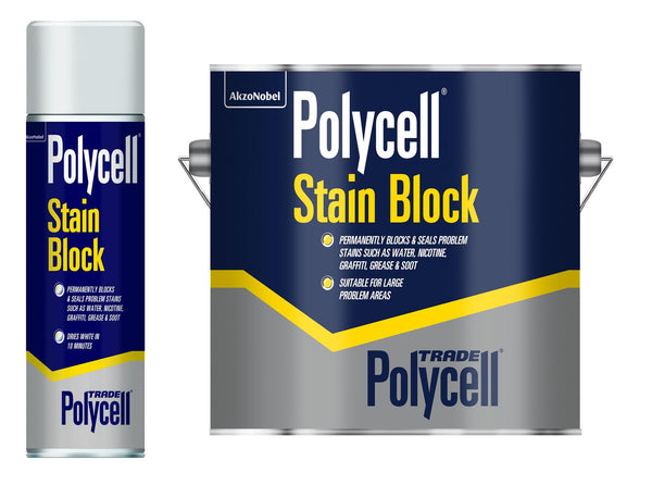 Polycell Trade Stain Block - Paint or Aerosol - All Sizes