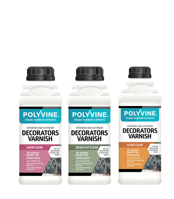Polyvine Decorators Varnish Available in Gloss, Satin, Dead Flat