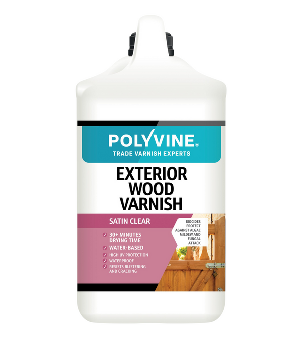 Polyvine Exterior Wood Varnish - Satin or Dead Flat - All Sizes