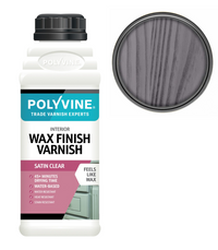Polyvine Wax Finish Varnish - Dead Flat And Satin Finishes - All Colours & Sizes