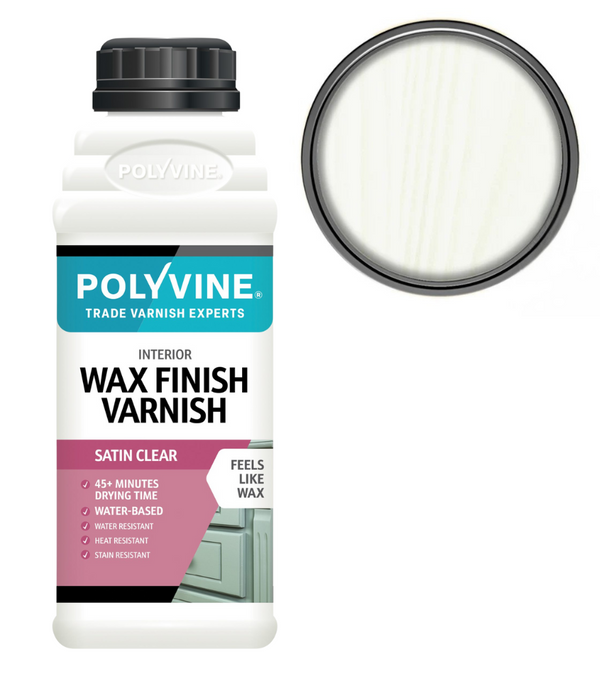 Polyvine Wax Finish Varnish - Dead Flat And Satin Finishes - All Colours & Sizes