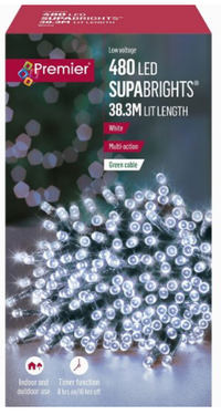 Premier Supabrights Christmas Tree Fairy Lights - 480 Led - Cool White