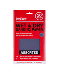 ProDec Assorted Grits Wet and Dry - 10 Sheets Half Size (230mm x 140mm)