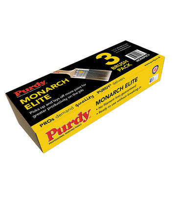 Purdy Monarch Elite Brush Set - 3 Brushes (1x1.5" 1x2 1x3")