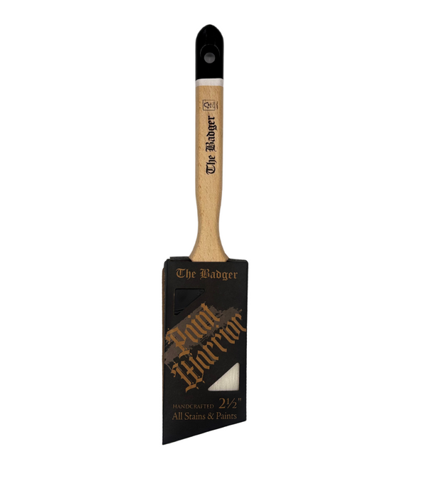 Paint Warrior Badger Oval Angle Long Handle Paint Brush - All Sizes