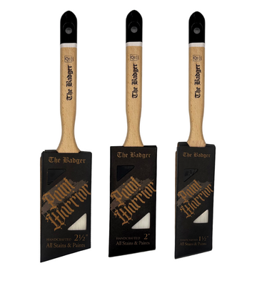 Paint Warrior Badger Oval Angle Long Handle Paint Brush - All Sizes