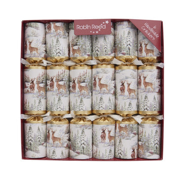 Robin Reed Christmas Crackers - Deer Christmas - 12 Inch - 6 Pack