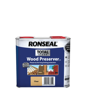 Ronseal Total Wood Preserver - Long Lasting Outdoor Protection - Clear