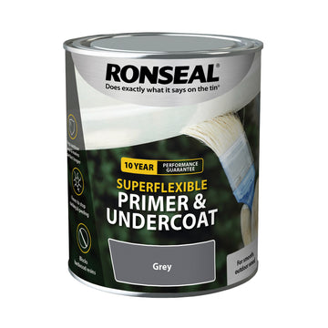 Ronseal 10 Year Super Flexible Wood Primer & Undercoat - Grey or White - 750ml